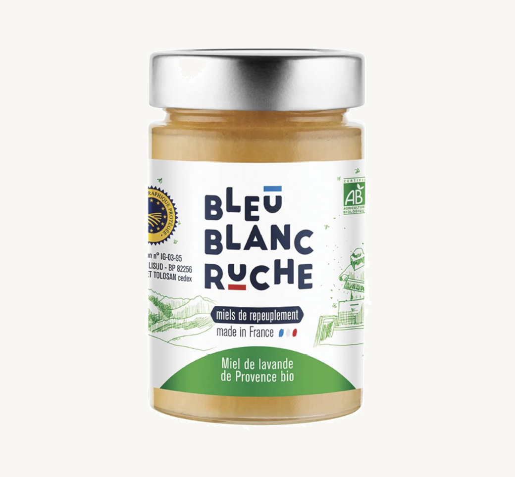 bleu-blanc-ruche-miel-de-lavande-bio-pot-de-250-grammes-igp-r-colte-de-provence image 1