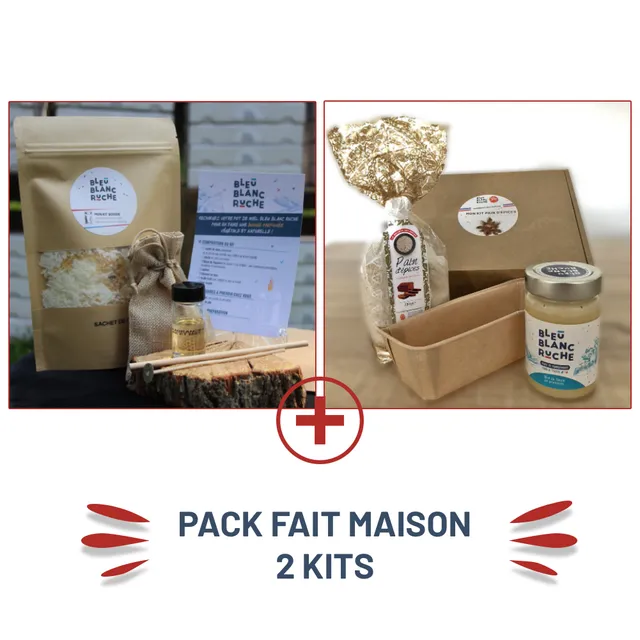 bleu-blanc-ruche-kits-bougie-et-pain-d-pices-doux-coffret-2-kits-maison image 1