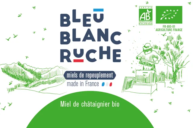 bleu-blanc-ruche-seau-de-miel-de-repeuplement-ch-taignier-bio-5-kg image 1