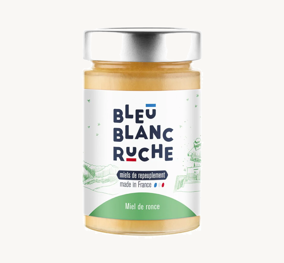 bleu-blanc-ruche-miel-de-ronce-pot-de-250-grammes-doux-et-fruit image 1