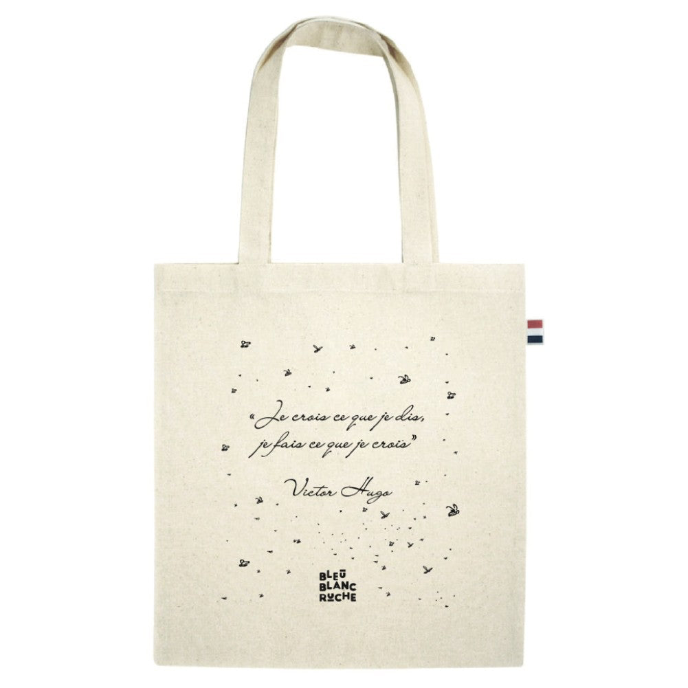 bleu-blanc-ruche-totebag-coton-r-utilisable-citation-victor-hugo-fabriqu-en-fran image 1