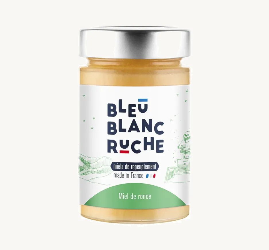 bleu-blanc-ruche-miel-de-ronce-pot-de-250-grammes-doux-et-fruit image 1