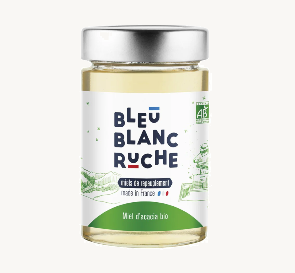 bleu-blanc-ruche-miel-d-acacia-bio-france-pot-250-g image 1