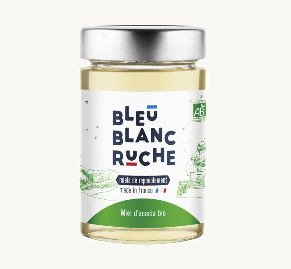 bleu-blanc-ruche-miel-d-acacia-bio-france-pot-250-g image 1