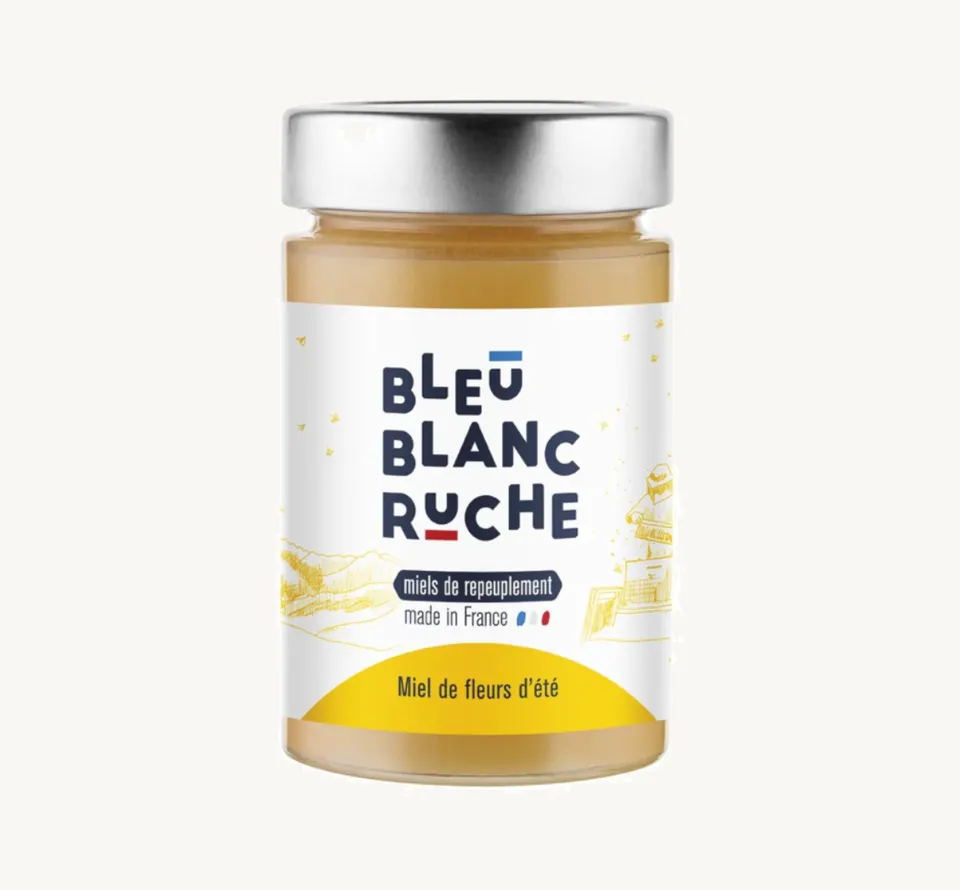 bleu-blanc-ruche-miel-de-fleurs-d-t-pot-de-250-g-tournesol-cr-meux-et-facile-tar image 1